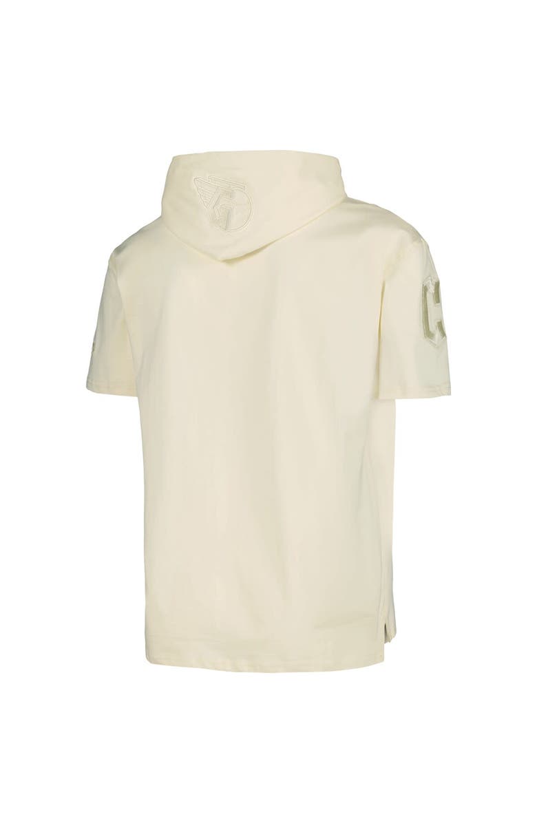 PRO STANDARD Men's Pro Standard Cream Cleveland Guardians Neutral Short Sleeve Hoodie T-Shirt, Alternate, color, Cream
