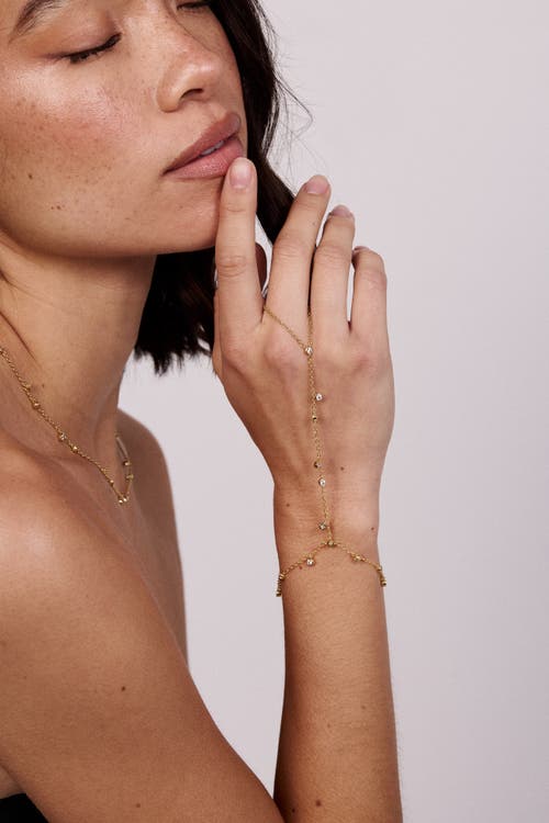 Electric Picks Palmer Hand Chain Bracelet In Yellow Gold