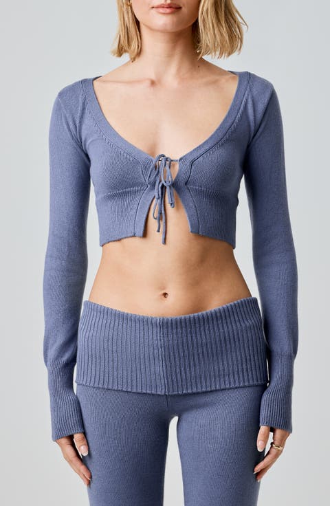 Tie Front Crop Cardigan