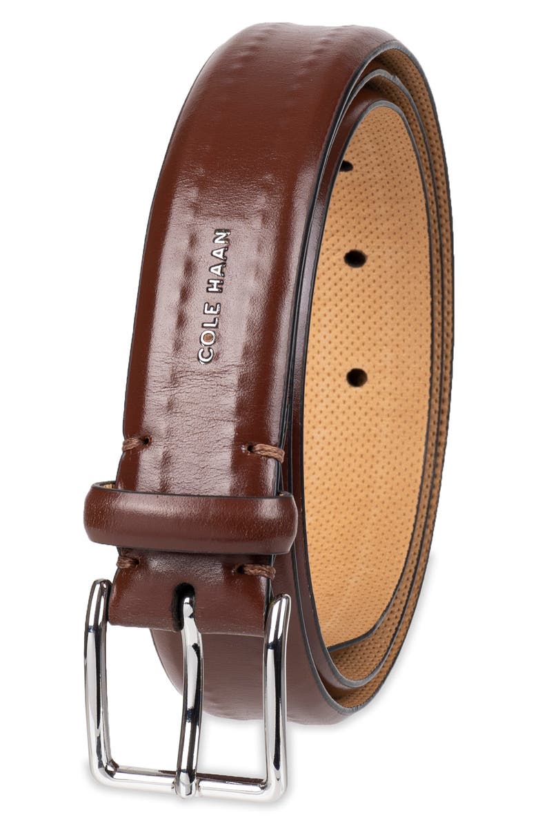 Cole Haan Hidden Stitch Leather Belt, Alternate, color, Tan