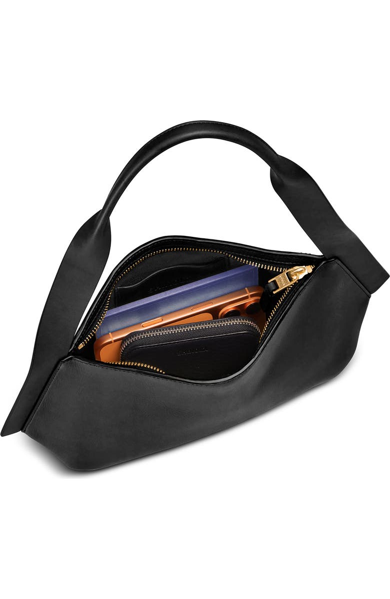 Shinola Small Derby Leather Shoulder Bag, Alternate, color, Black