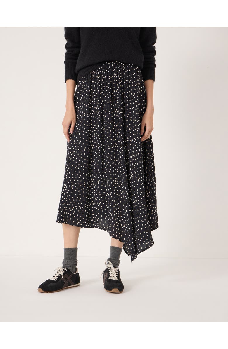 Hush Cesca Polka Dot Asymmetric Skirt, Main, color, Tiny Polka Dot Black