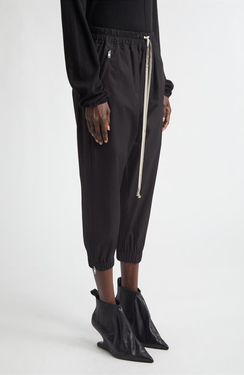 Rick Owens Cotton Crop Joggers, Alternate, color, Black