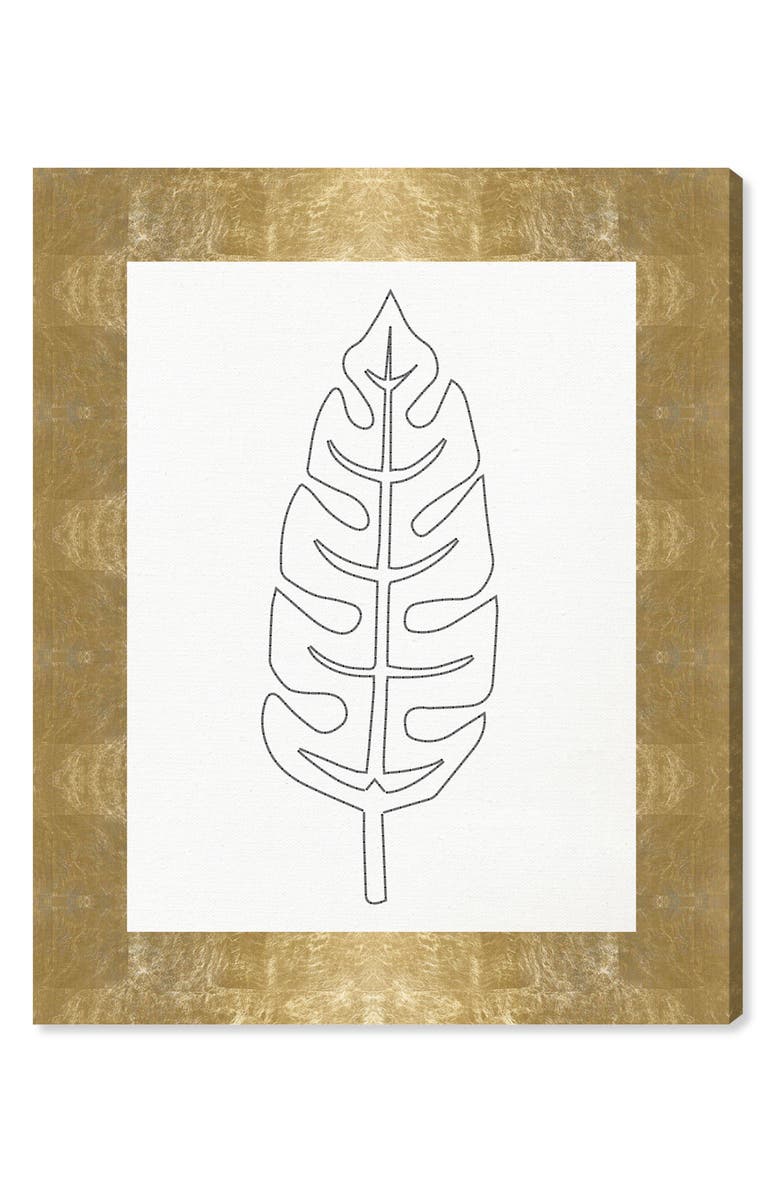 Oliver Gal Stitched Palm Leaf II Canvas Wall Art, Main, color,