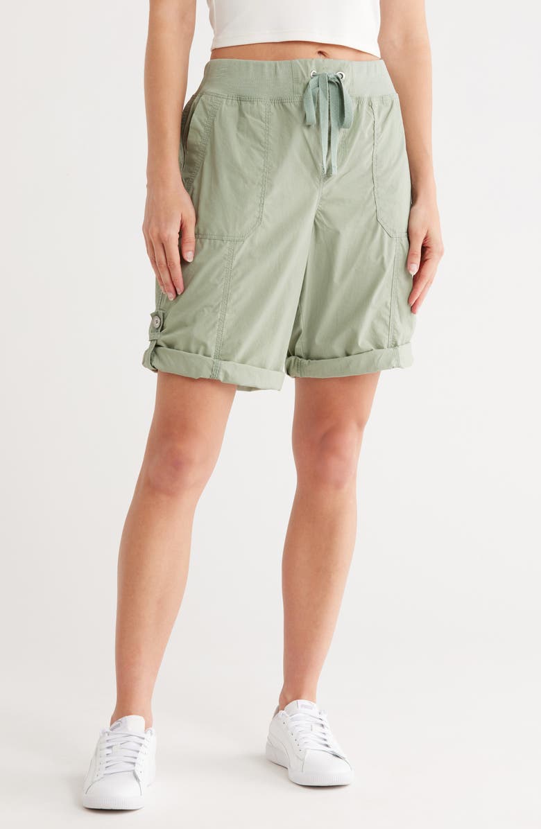 DKNY Peached Poplin Convertible Shorts, Main, color, 