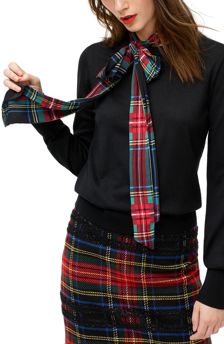J.Crew Scarf Tie Mock Neck Sweater, Main, color, 