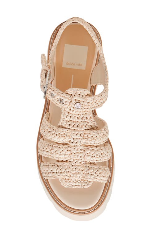 Dolce Vita Latice Strappy Sandal In Oatmeal Knit