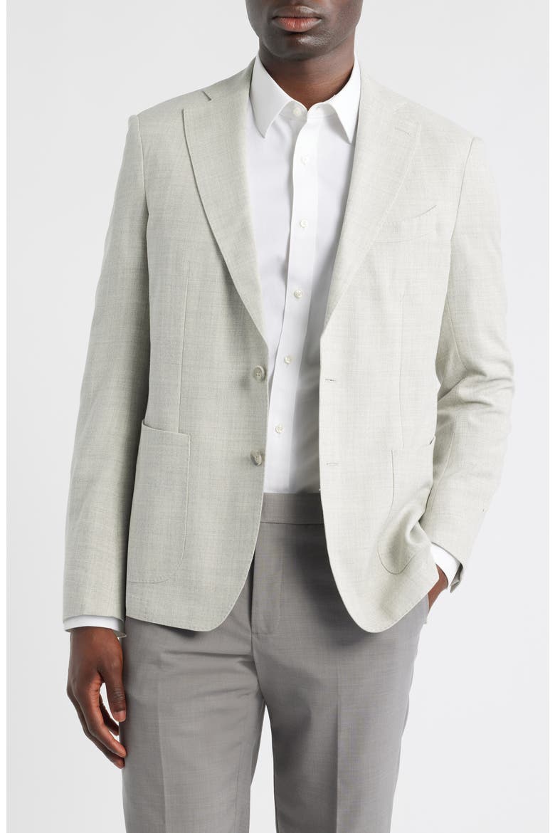 Textured Light Grey Mélange Wool Sport Coat, Main, color, LIGHT GREY