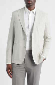 Textured Light Grey Mélange Wool Sport Coat