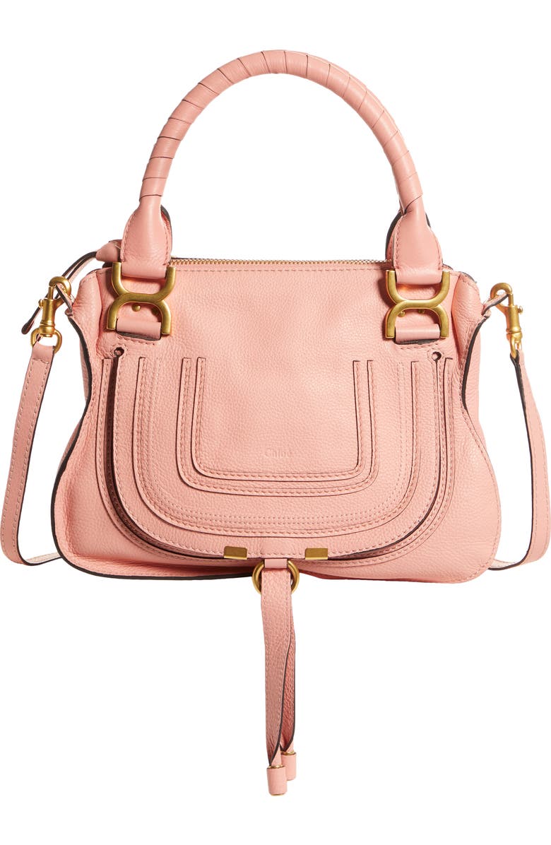 Chloé Small Marcie Calfskin Leather Satchel, Main, color,