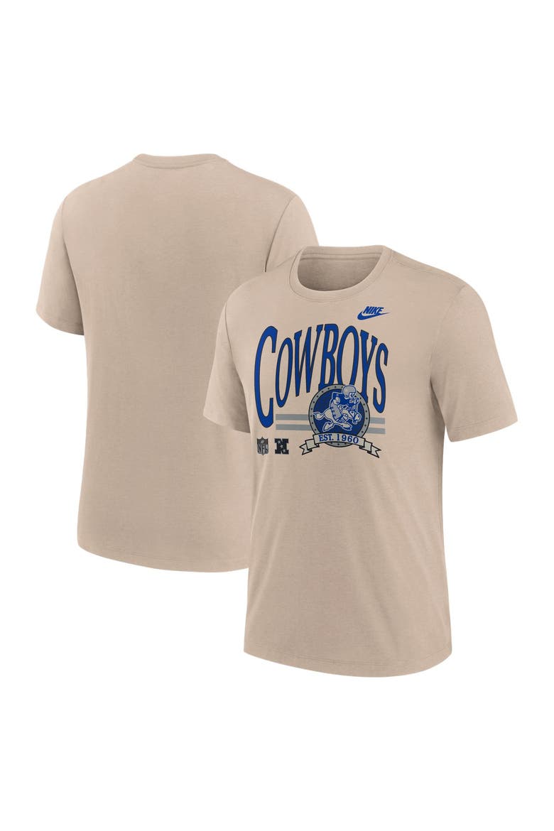 Men's Nike Sand Dallas Cowboys Rewind Tri-Blend T-Shirt, Main, color, Sand