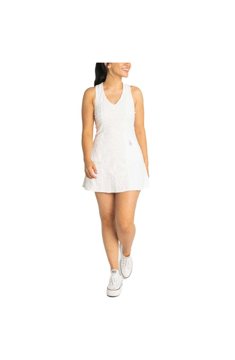 LUSSO Women's Lusso White Los Angeles Dodgers Tess Cheetah V-Neck Racerback Dress, Main, color, White