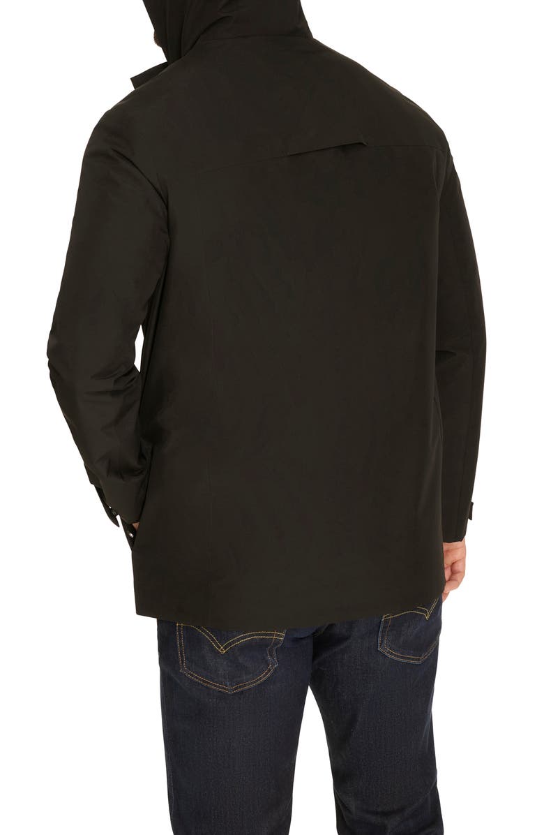 Cole Haan Water Resistant Hooded Windbreaker, Alternate, color, Black