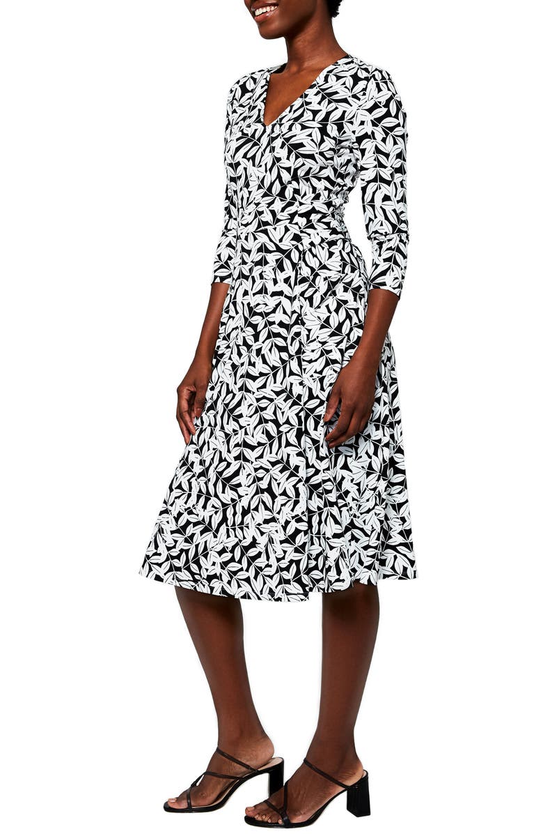 Leota Eliza Long Sleeve V-Neck Midi Dress, Alternate, color, 