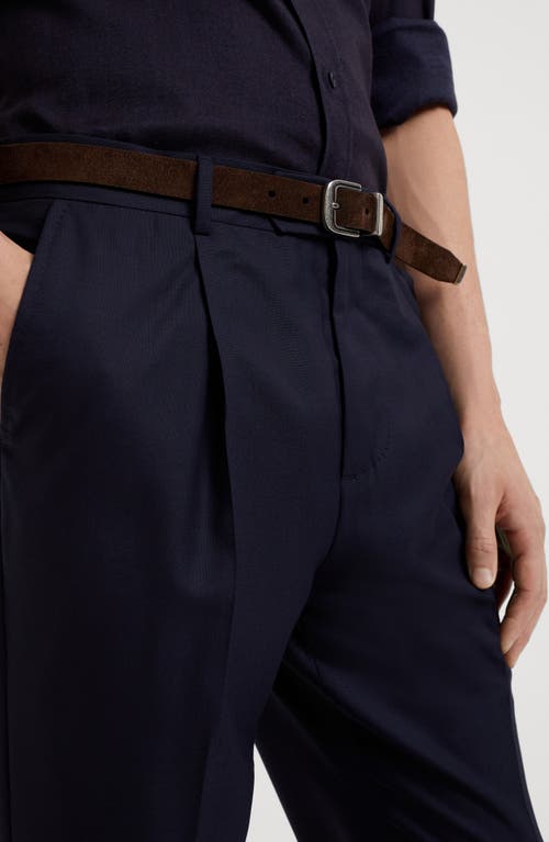Brunello Cucinelli Hopsack Trousers In Blue