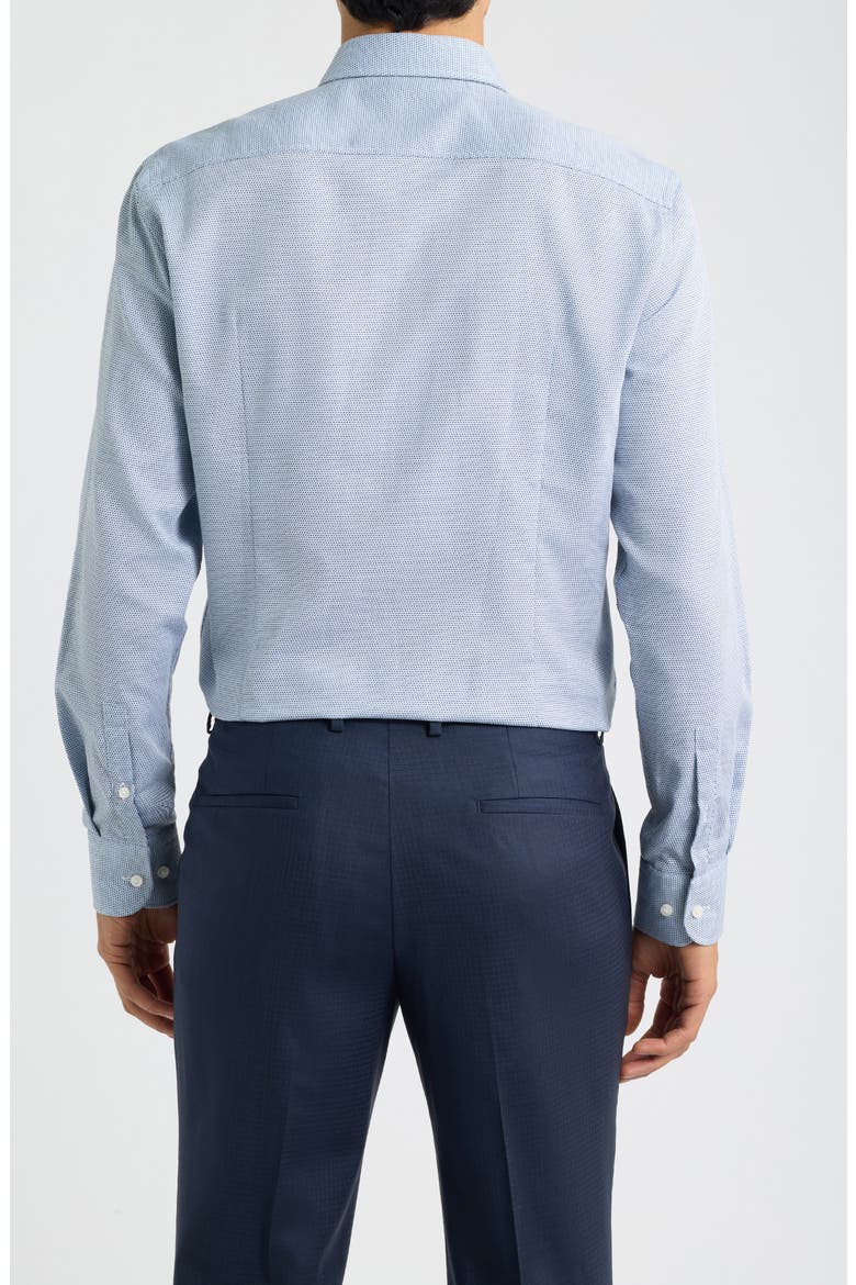 Hank Slim Fit Micropattern Cotton Dobby Dress Shirt, Alternate, color, BLUE
