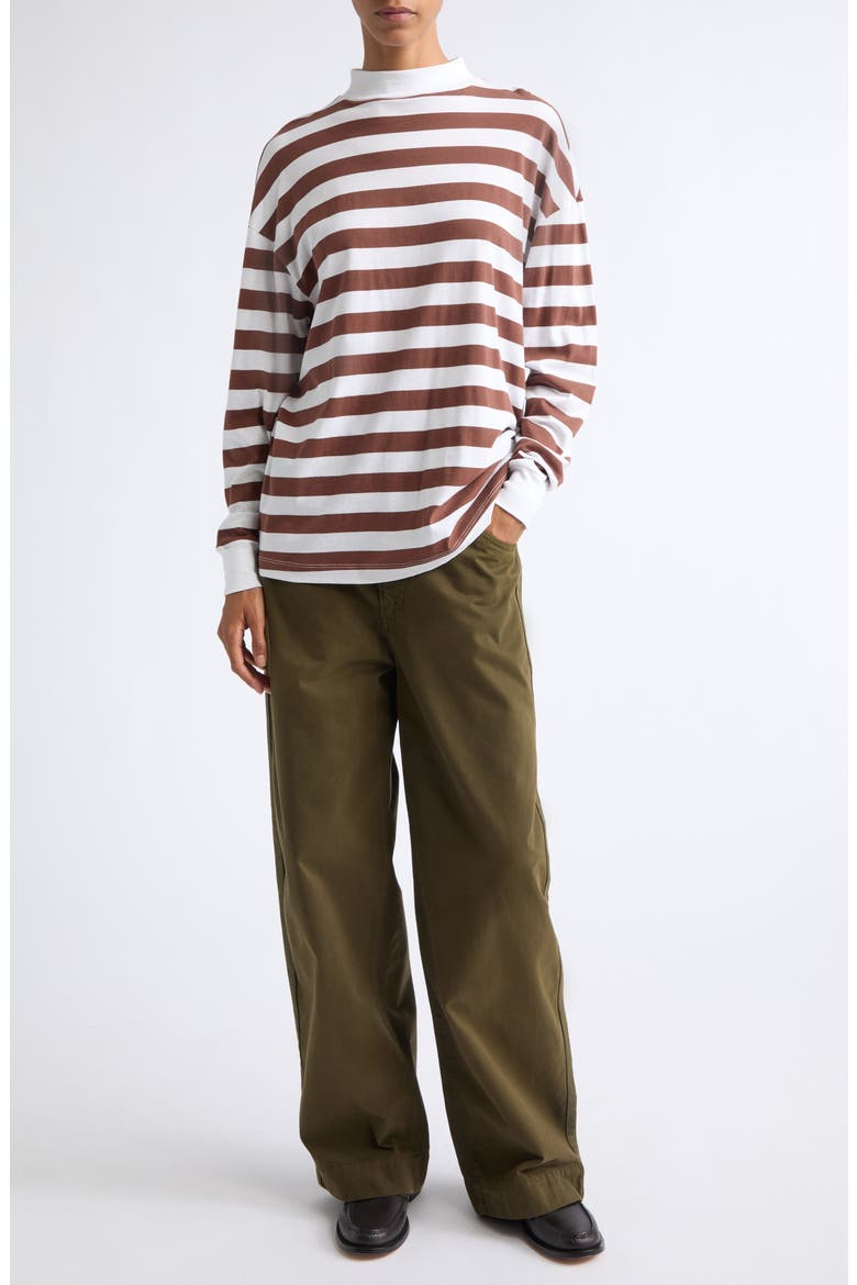 The Hockey Striped Cotton Tee, Alternate, color, BROWN RUGBY STRIPE