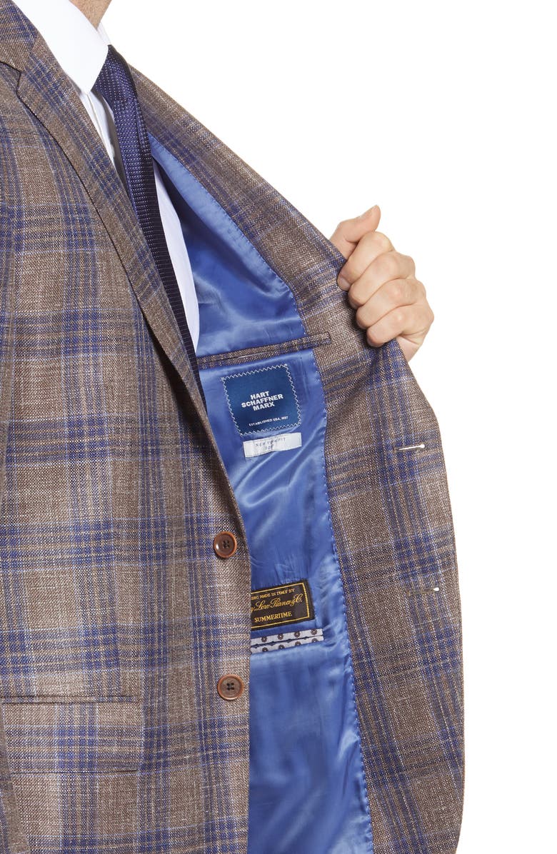 Hart Schaffner Marx New York Classic Fit Plaid Wool Blend Sport Coat, Alternate, color,