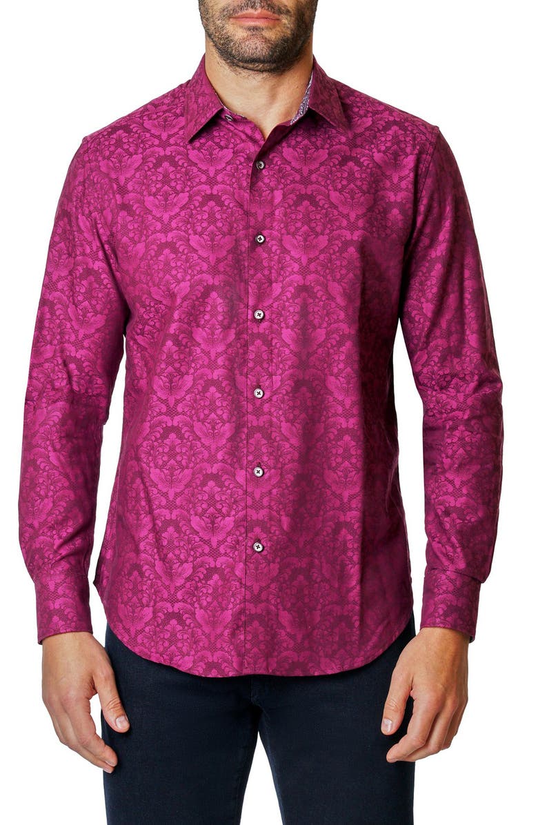 Robert Graham Bayview Abstract Print Cotton Button-Up Shirt, Main, color, 