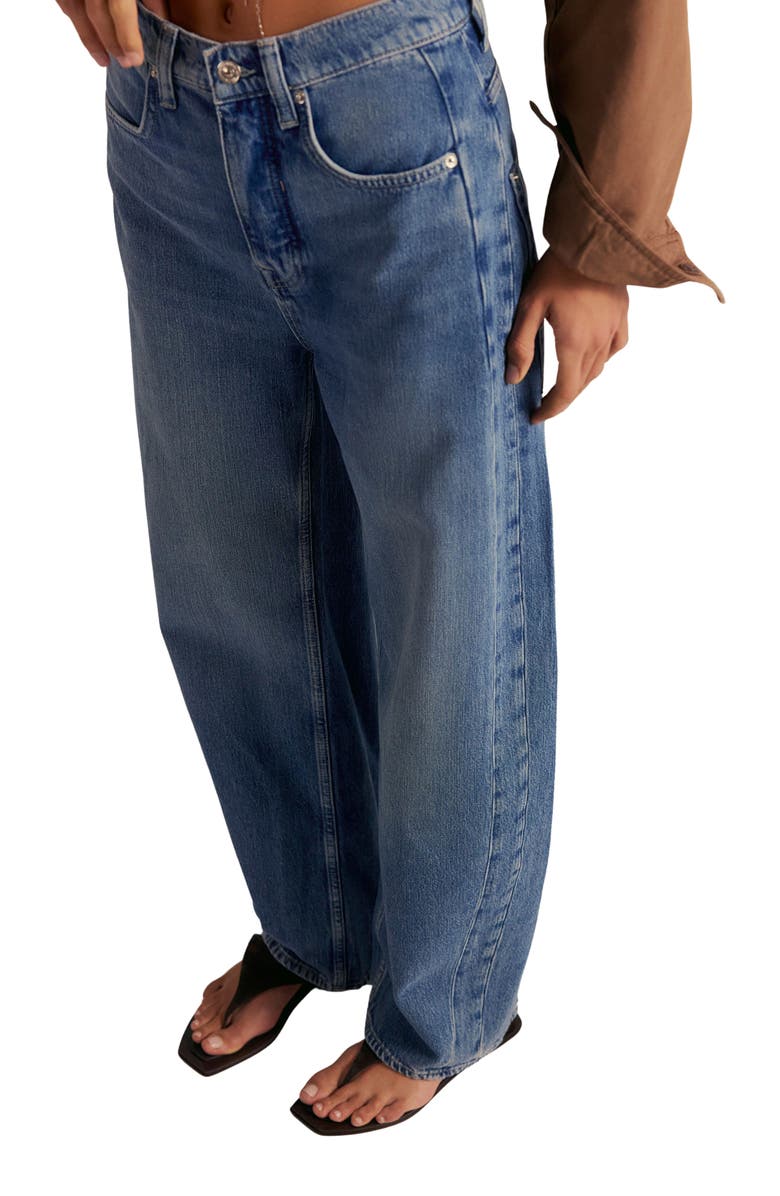 Free People Truro Relaxed Wide Leg Jeans, Alternate, color, Water Stoned Blue