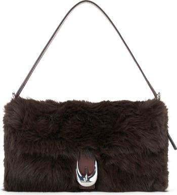 【STAUD】Harlow Faux Fur Shoulder Bag HARLOW FAUX FUR BAG CREAM