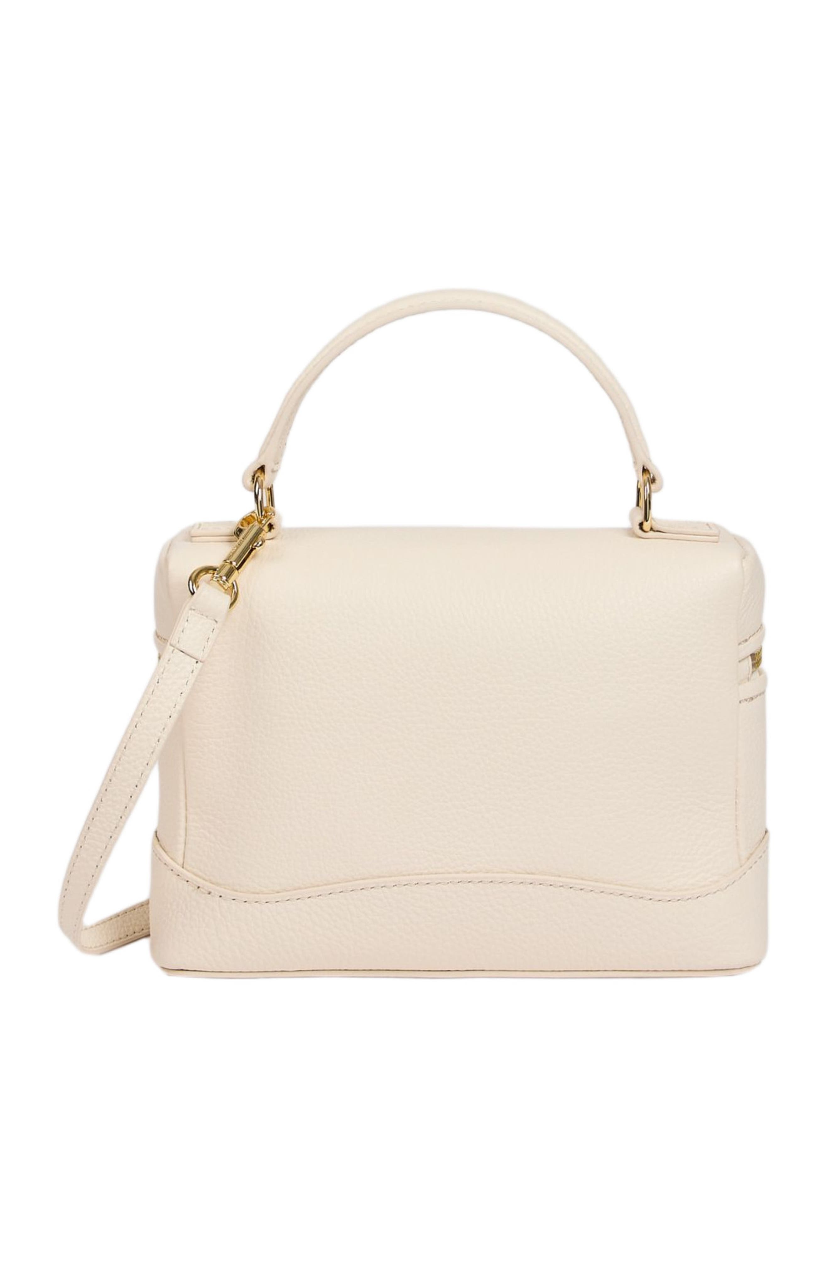 SANDRO Grained leather Tangolino bag, Alternate, color, Ecru