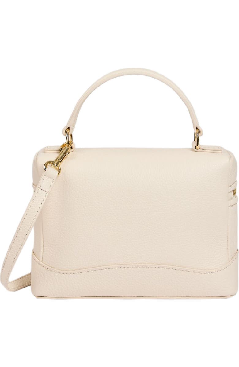 SANDRO Grained leather Tangolino bag, Alternate, color, Ecru