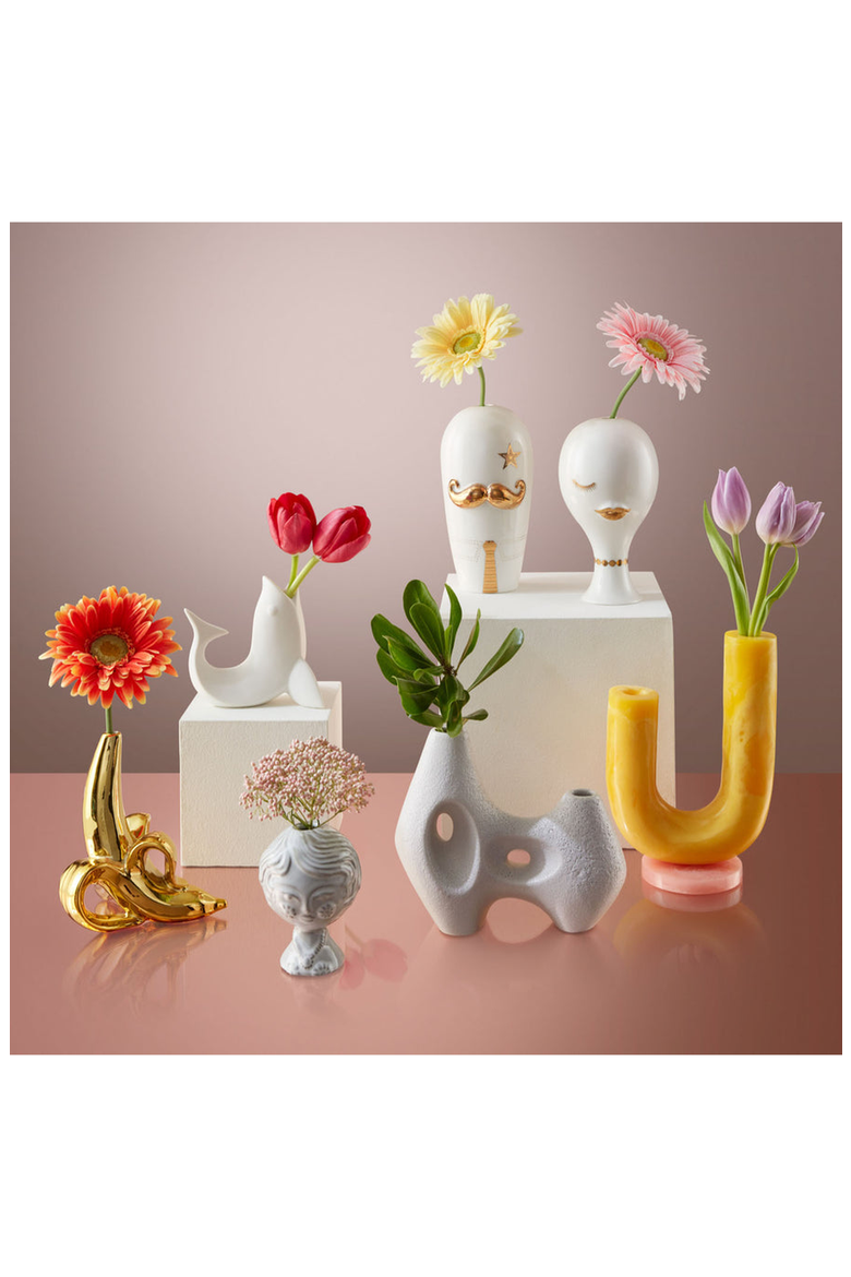 Mustique Double Tube Vase, Alternate, color, Yellow / Pink
