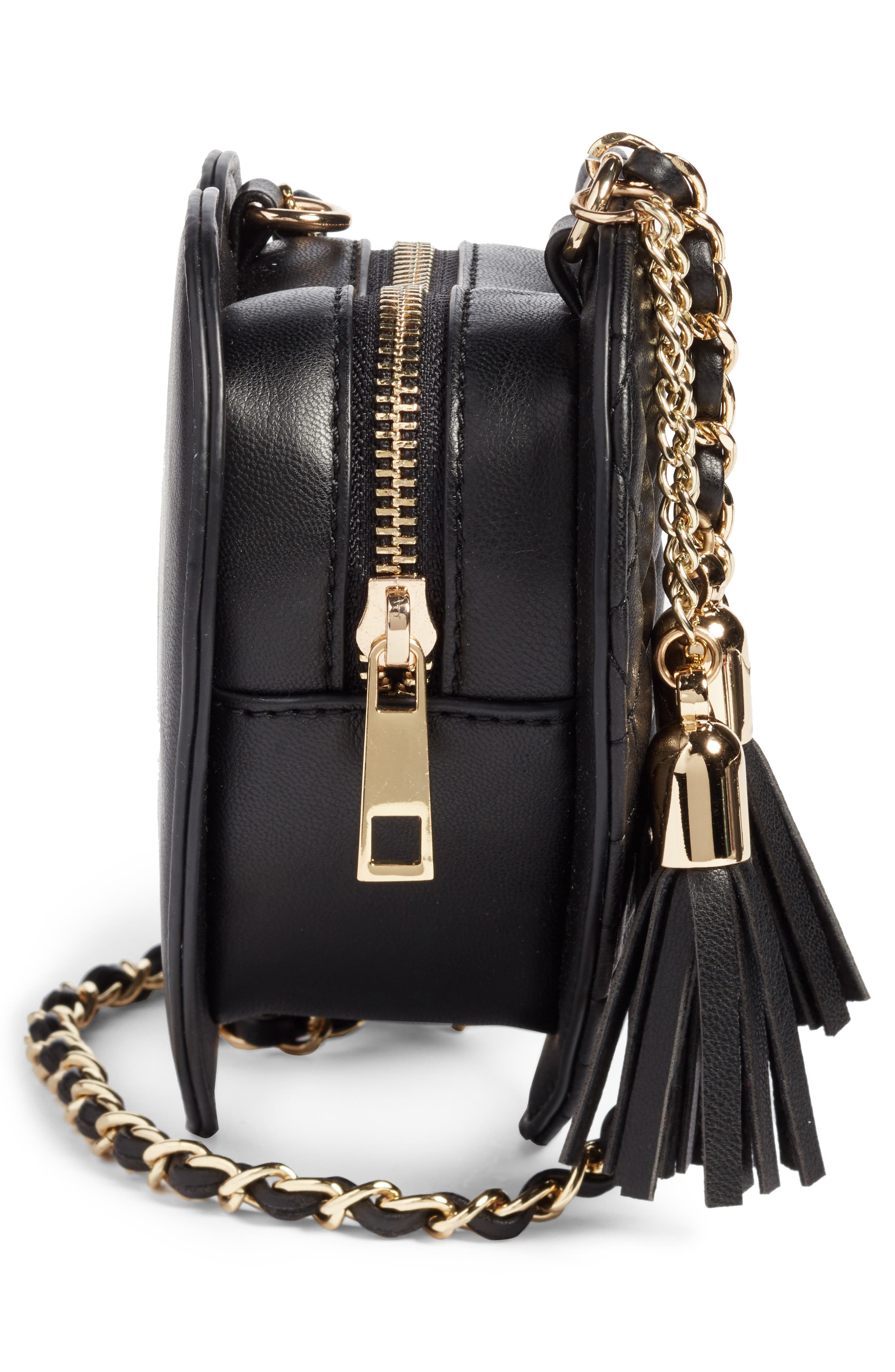 Mali + Lili Quilted Heart Vegan Leather Crossbody Bag, Alternate, color, 