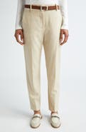 Eleventy Herringbone Stretch Wool Ankle Pants