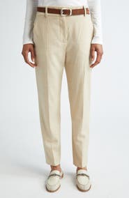 Eleventy Herringbone Stretch Wool Ankle Pants