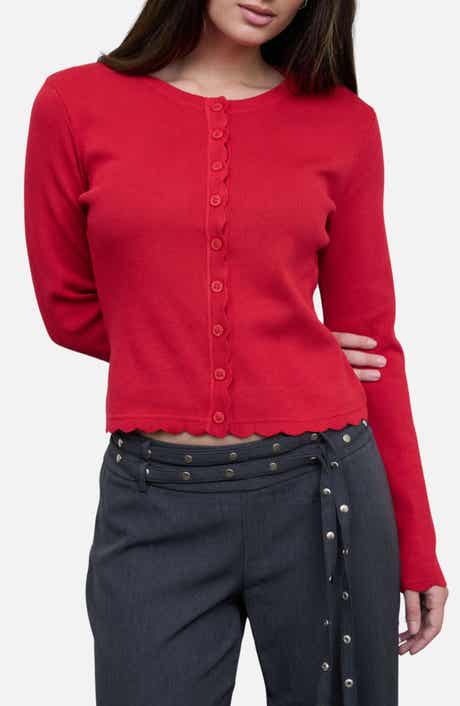 Scallop Trim Cardigan