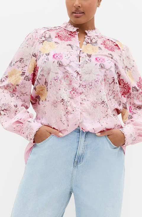 Gianna Floral Lace Trim Top
