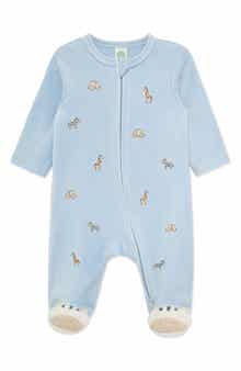 Kids' Animal Velour Footie