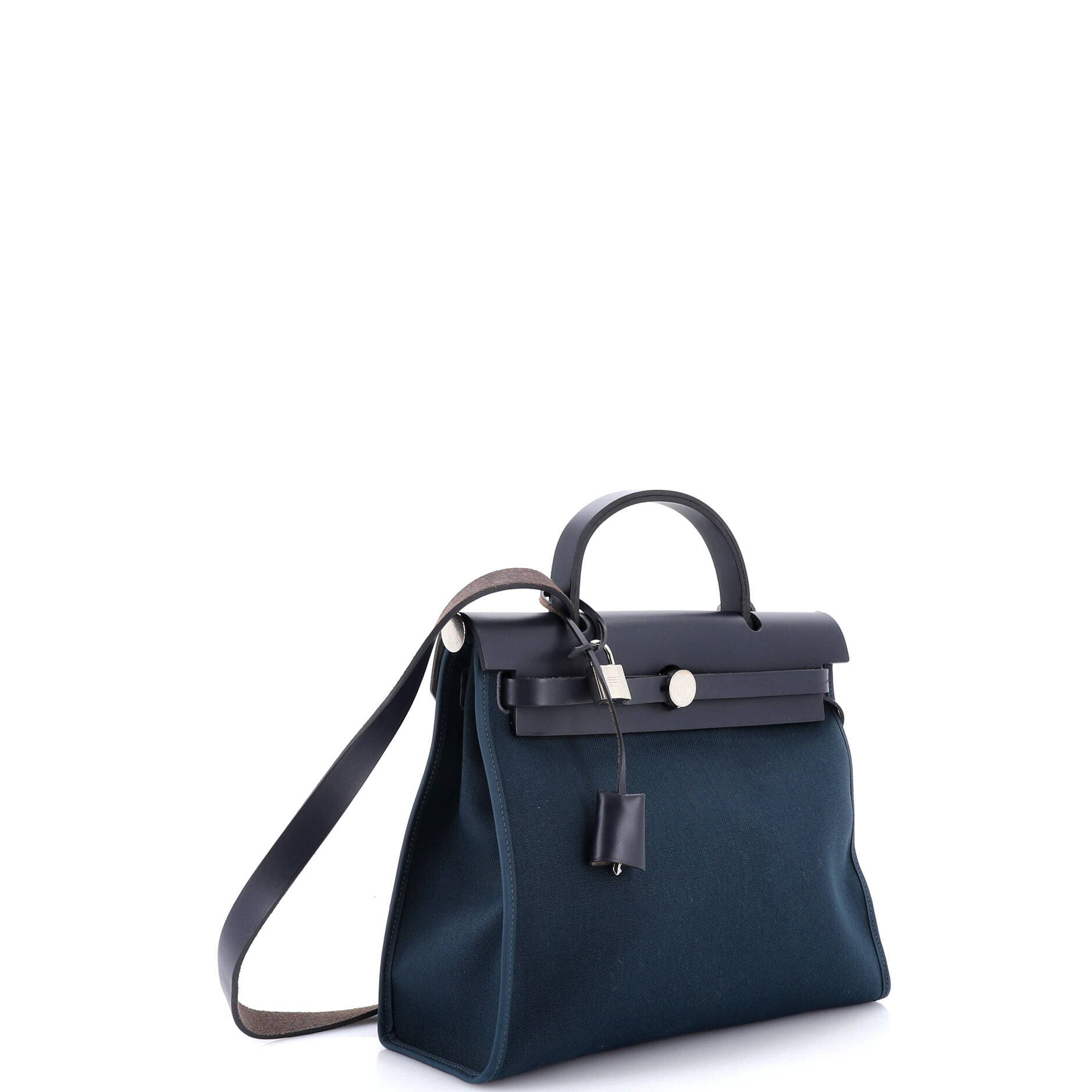 Pre-Owned Hermes Herbag Zip Leather and Toile 31, Alternate, color, 