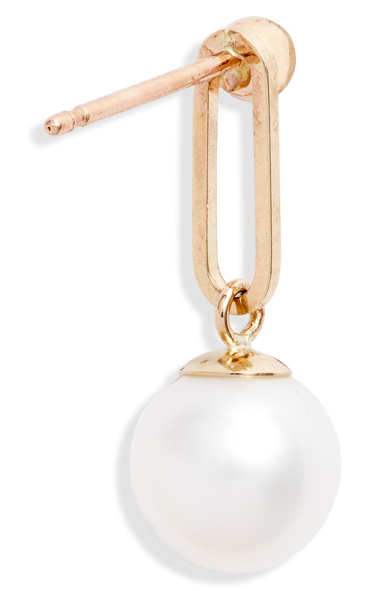 Poppy Finch Pearl Paper Clip Drop Earrings, Alternate, color,