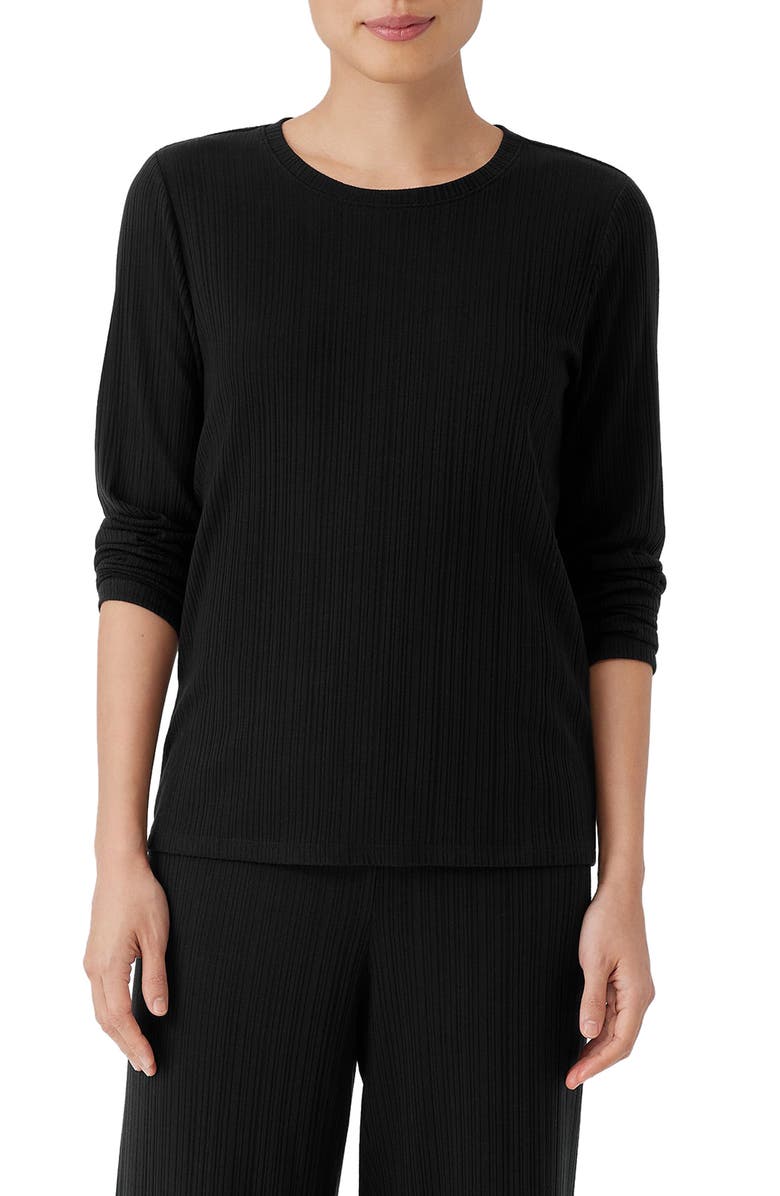 Eileen Fisher Long Sleeve Crewneck Top, Main, color, 