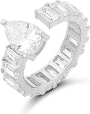 SHYMI Pear & Emerald Cut Cubic Zirconia Eternity Ring