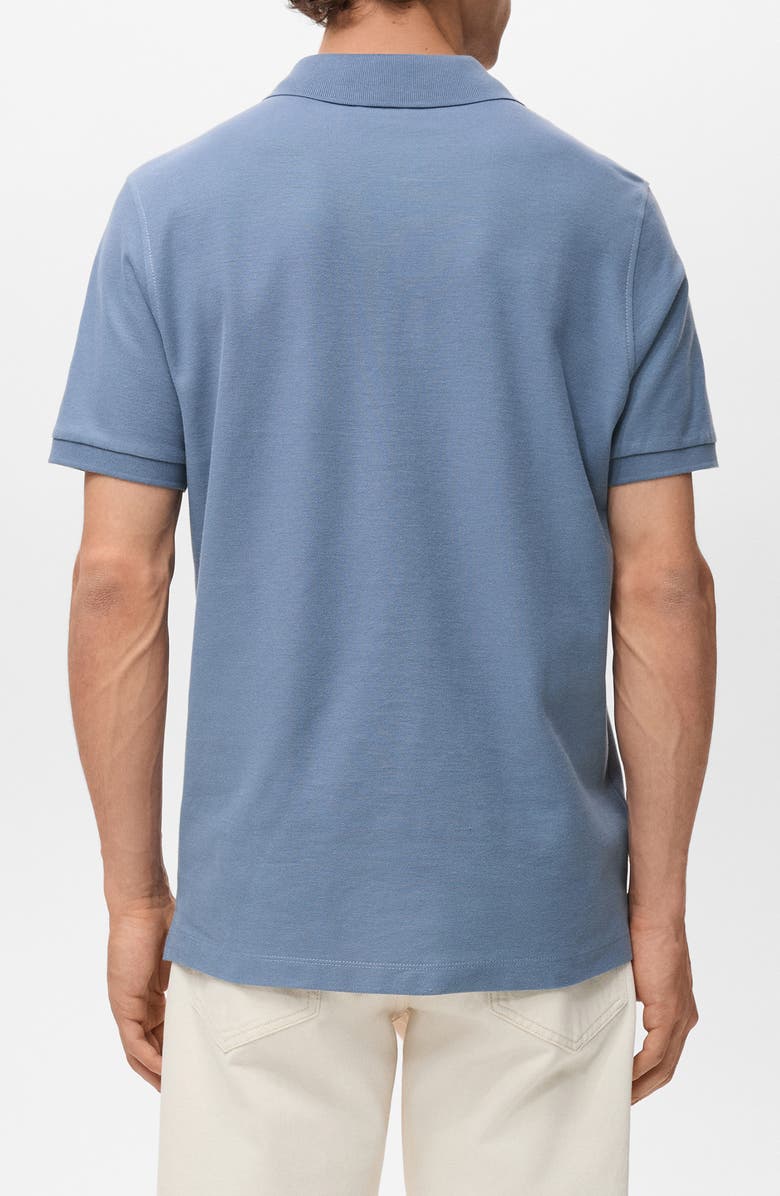 MANGO Regular Fit Cotton Piqué Polo, Alternate, color, Blue