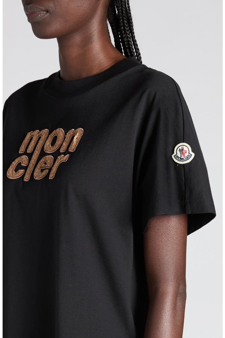 Logo Patch Cotton T-Shirt, Alternate, color, BLACK