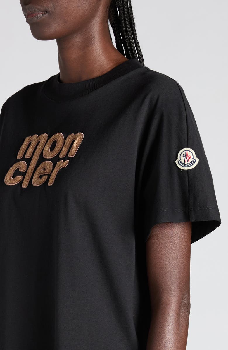 Moncler Logo Patch Cotton T-Shirt, Alternate, color, Black