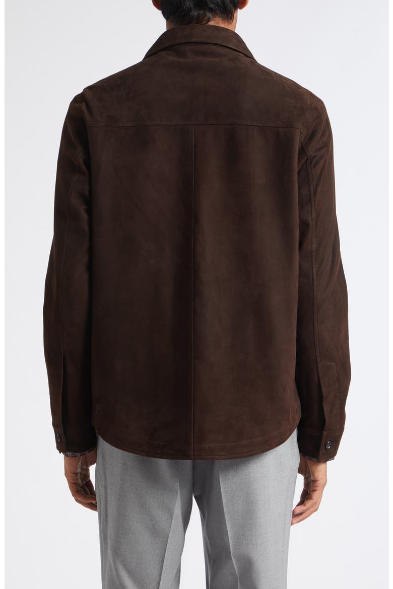 Suede Overshirt, Alternate, color, BROWN