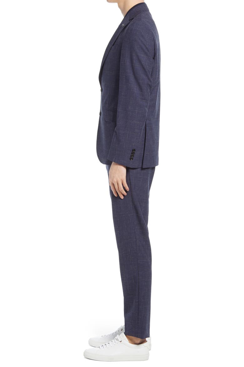 Ralph Extra Slim Fit Solid Wool & Linen Suit, Alternate, color, NAVY