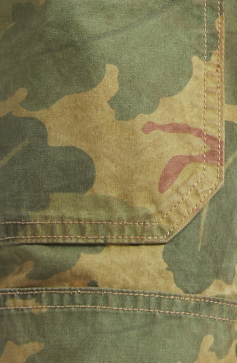 Double RL Ranger Camo Print Poplin Cargo Pants, Alternate, color, Olive Leaf Camo
