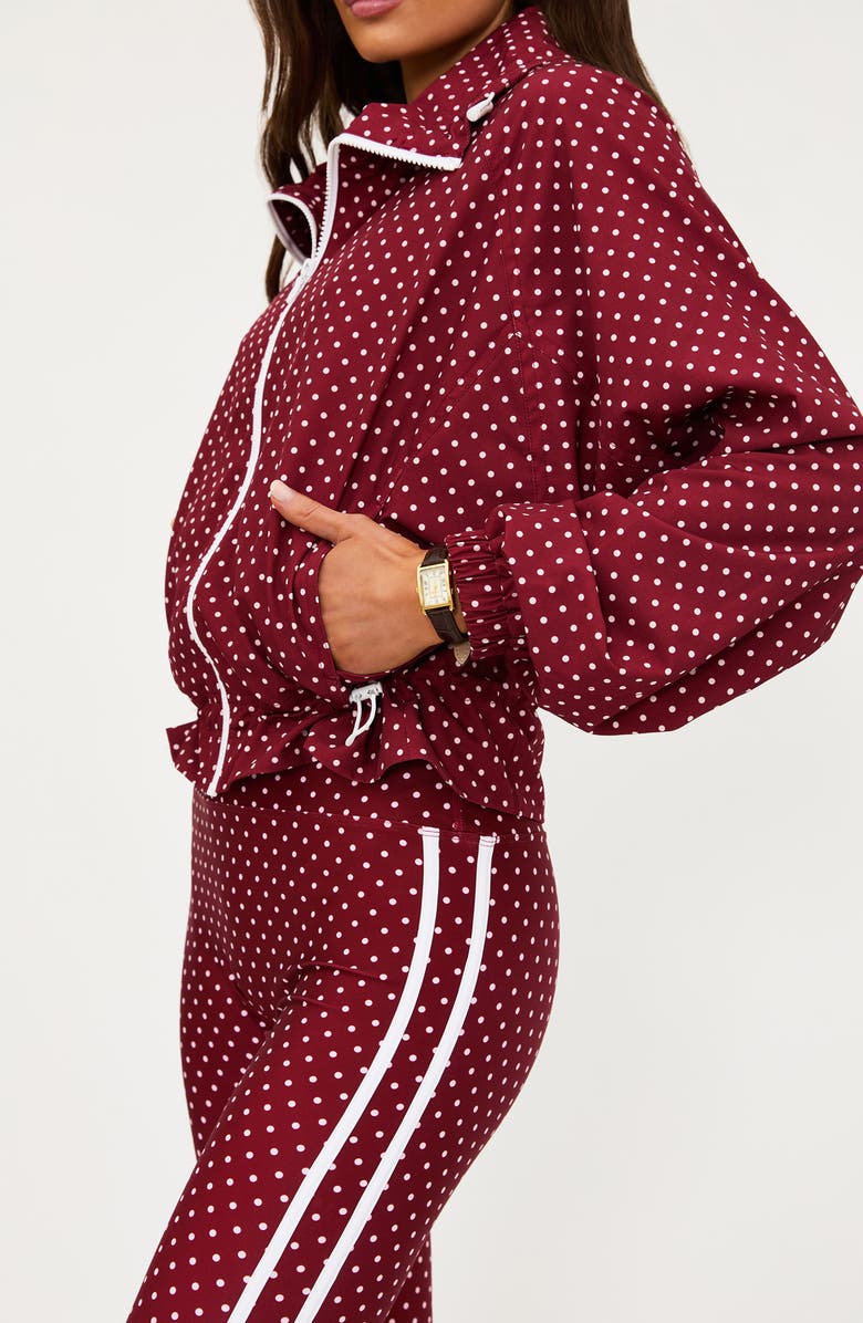 Beach Riot Casen Polka Dot Zip Jacket, Alternate, color, Crimson Dot