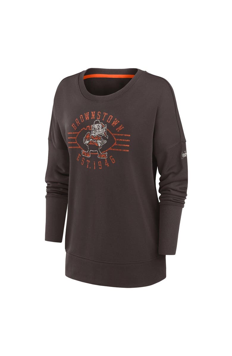 Nike Women's Nike Brown Cleveland Browns Rewind Playback Icon Performance Pullover Sweatshirt, Alternate, color, Brown