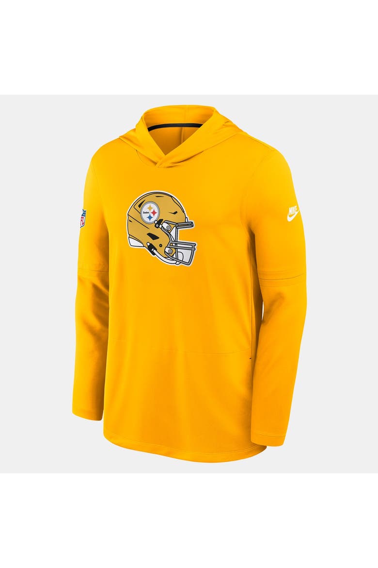Men's Nike Gold Pittsburgh Steelers Sideline Alternate Lightweight Long Sleeve Hooded Dri-FIT T-Shirt, Alternate, color, Gold