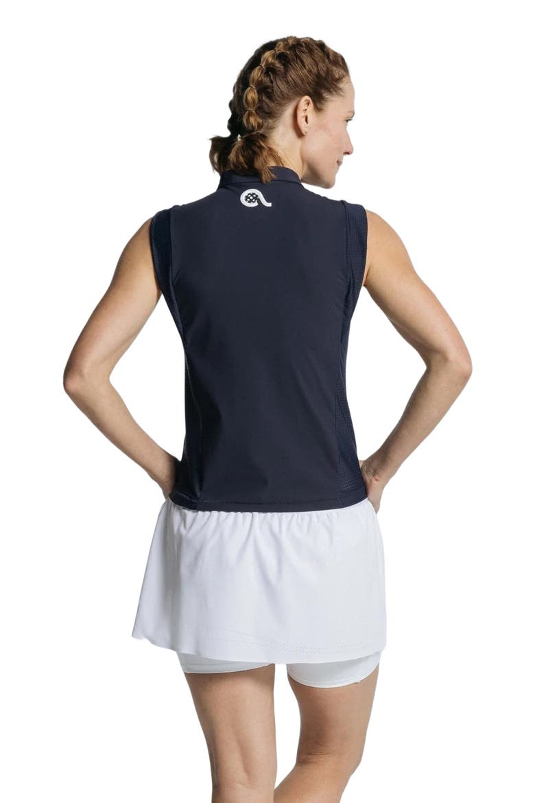 Pickleball Volley Zip Sleeveless, Alternate, color, Sapphire Blue