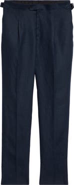 Thom Sweeney Tailored Pleated Linen Pants
