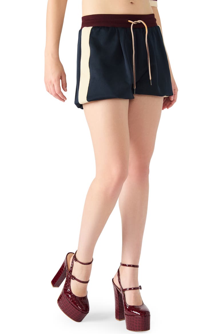 Daisy Drawstring Shorts, Alternate, color, MIDNIGHT
